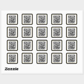 Sticker Carré Code QR scannable modifiable + Nom de votre entrep (Feuille)