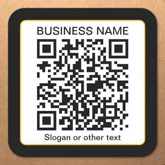 Sticker Carré Code QR scannable modifiable + Nom de votre entrep