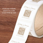 Sticker Carré Code QR Signature Gold Script