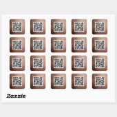 Sticker Carré Code QR simple Elegant Rose Gold Professional (Feuille)