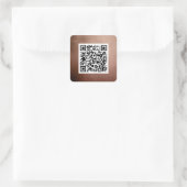 Sticker Carré Code QR simple Elegant Rose Gold Professional (Sac)