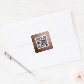 Sticker Carré Code QR simple Elegant Rose Gold Professional (Enveloppe)