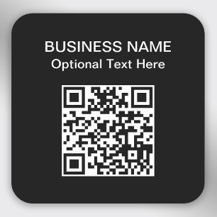 Sticker Carré Code QR simple Nom commercial