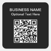 Sticker Carré Code QR simple | Nom commercial (Devant)