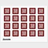 Sticker Carré Code QR Site Web Lien Merci Business Red (Feuille)