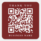 Sticker Carré Code QR Site Web Lien Merci Business Red (Devant)
