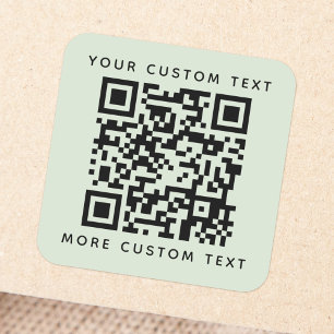 Sticker Carré Code QR texte personnalisé en haut en bas feu vert