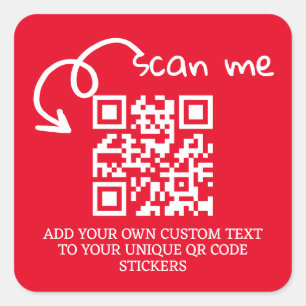 Sticker Carré Code QR unique site Web numérisable personnalisé