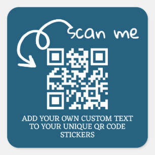 Sticker Carré Code QR unique site Web numérisable personnalisé