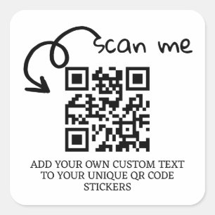 Sticker Carré Code QR unique site Web numérisable personnalisé