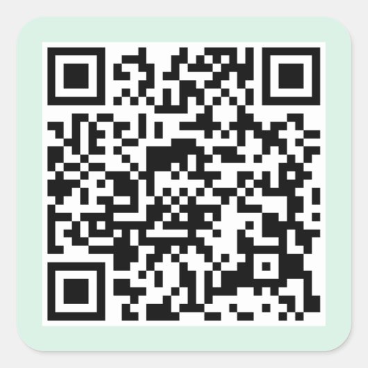 Sticker Carré Code QR vert menthe (Devant)