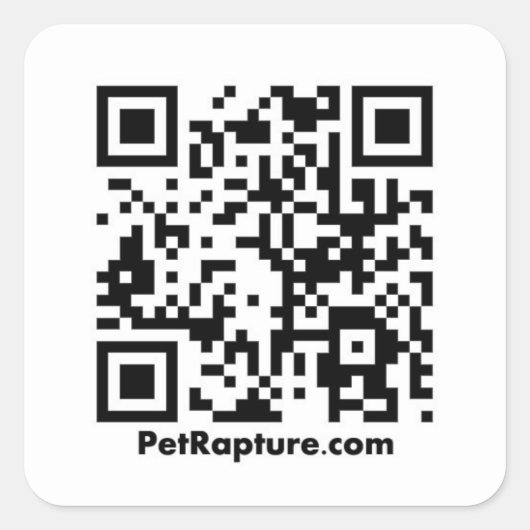 Sticker Carré Codes QR PetRapture (Devant)