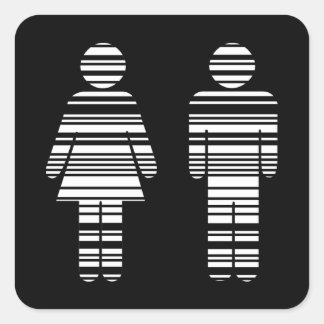 Sticker Carré codeur fille et garçon