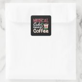 Sticker Carré Codeur Médicale Alimenté Par Le Programmeur De Cod (Sac)