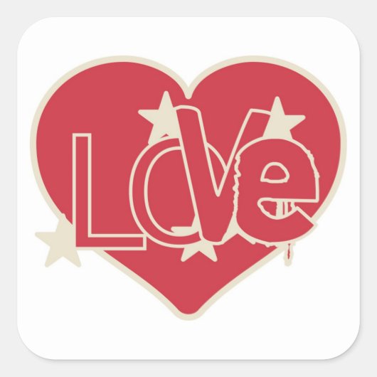 STICKER CARRÉ COEUR AMOUR (Devant)