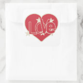STICKER CARRÉ COEUR AMOUR (Sac)