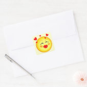 Sticker Carré Coeur Baisers Pour Vous Joyeux Visage (Enveloppe)