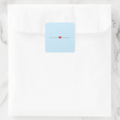 Sticker Carré Coeur blanc bleu clair (Sac)