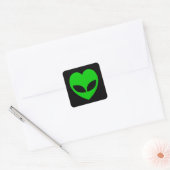 Sticker Carré Coeur d'amour Alien (Enveloppe)