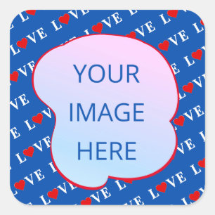 Sticker Carré Coeur d'amour bleu marine
