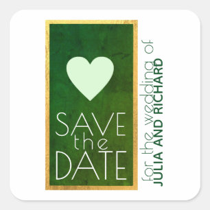 Sticker Carré coeur d'amour vert sauver le mariage à jour
