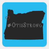 Sticker Carré Coeur de corde forte Otis Noir (Devant)