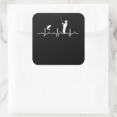 Sticker Carré Coeur de pêche (Sac)