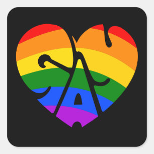 Sticker Carré Coeur gay