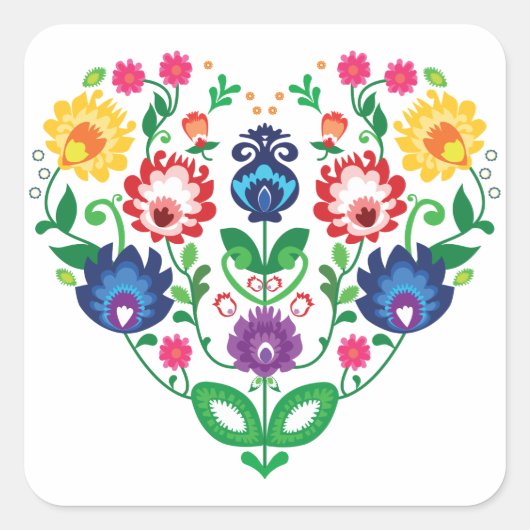 Sticker Carré 💜 coeur inspiré de Folk (Devant)