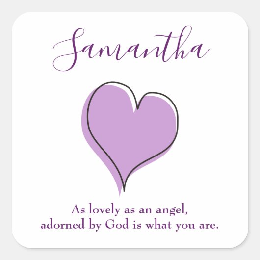 Sticker Carré Coeur mignon (Devant)