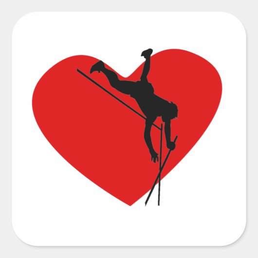 Sticker Carré Coeur Pole Vault (Devant)
