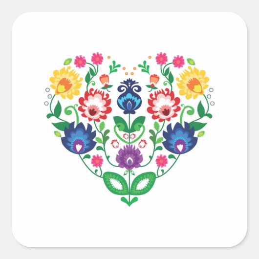 Sticker Carré Coeur populaire (Devant)