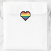 Sticker Carré Coeur Rainbow Pixel (Sac)