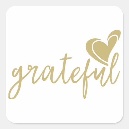 Sticker Carré coeur reconnaissant (Devant)