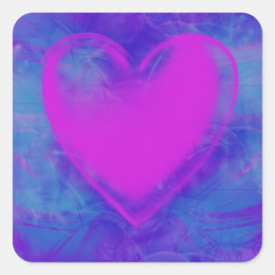 Sticker Carré Cœur rose de l'amour