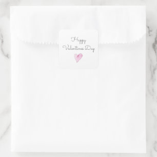 Sticker Carré Coeur rose HEUREUX VALENTINES DAY Sweet Love