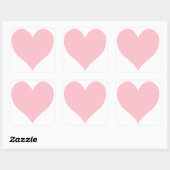 Sticker Carré Coeur rose mignon (Feuille)