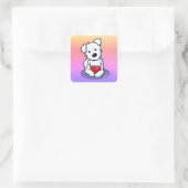 Sticker Carré Coeur Westie KiniArt (Sac)