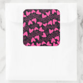 Sticker Carré Coeurs (Sac)