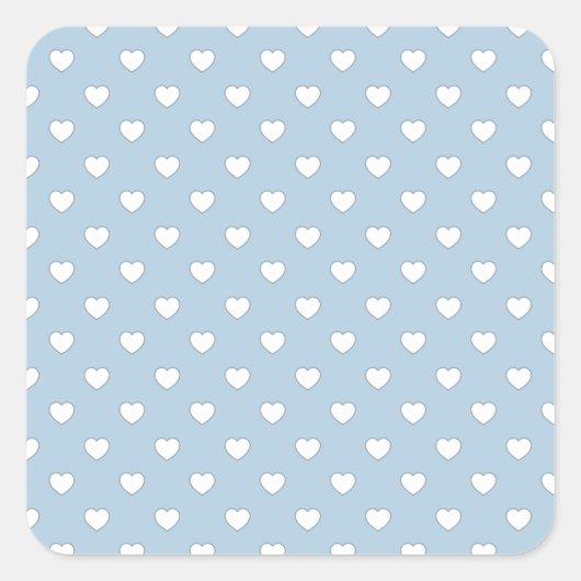 Sticker Carré Coeurs d'amour bleu (Devant)
