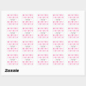 Sticker Carré Coeurs d'aquarelle rose mignonne (Feuille)