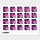 Sticker Carré Coeurs de fille Anime (Feuille)