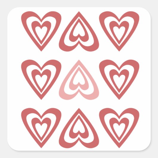 Sticker Carré Cœurs de la Saint-Valentin mignons – Conception d' (Devant)