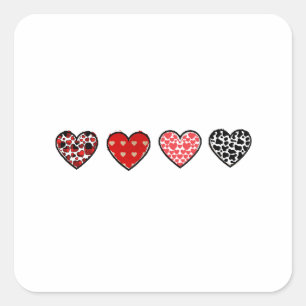 Sticker Carré cœurs de la Saint-Valentin minimaux / « joli motif
