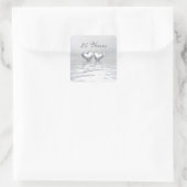 Sticker Carré Coeurs de l'anniversaire d'argent (Sac)