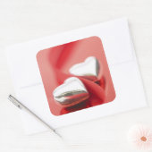 Sticker Carré Coeurs de ruban (Enveloppe)