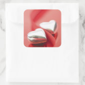 Sticker Carré Coeurs de ruban (Sac)