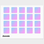 Sticker Carré Coeurs de scintille rose et bleu Valentines (Feuille)