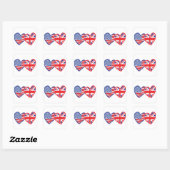 Sticker Carré Coeurs du drapeau américain Union Jack (Feuille)