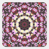 STICKER CARRÉ COEURS ET FLEURS (Devant)